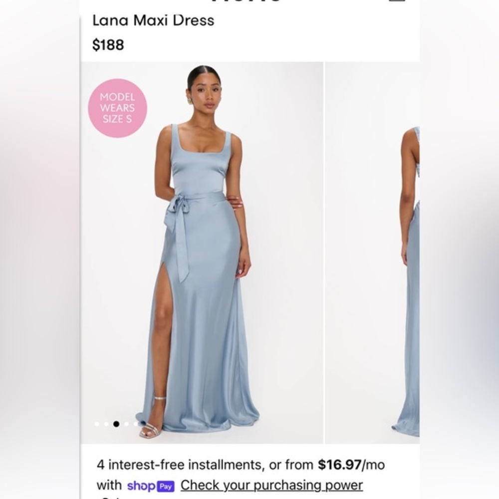 Show Me Your MuMu Light Blue Satin Maxi Dress